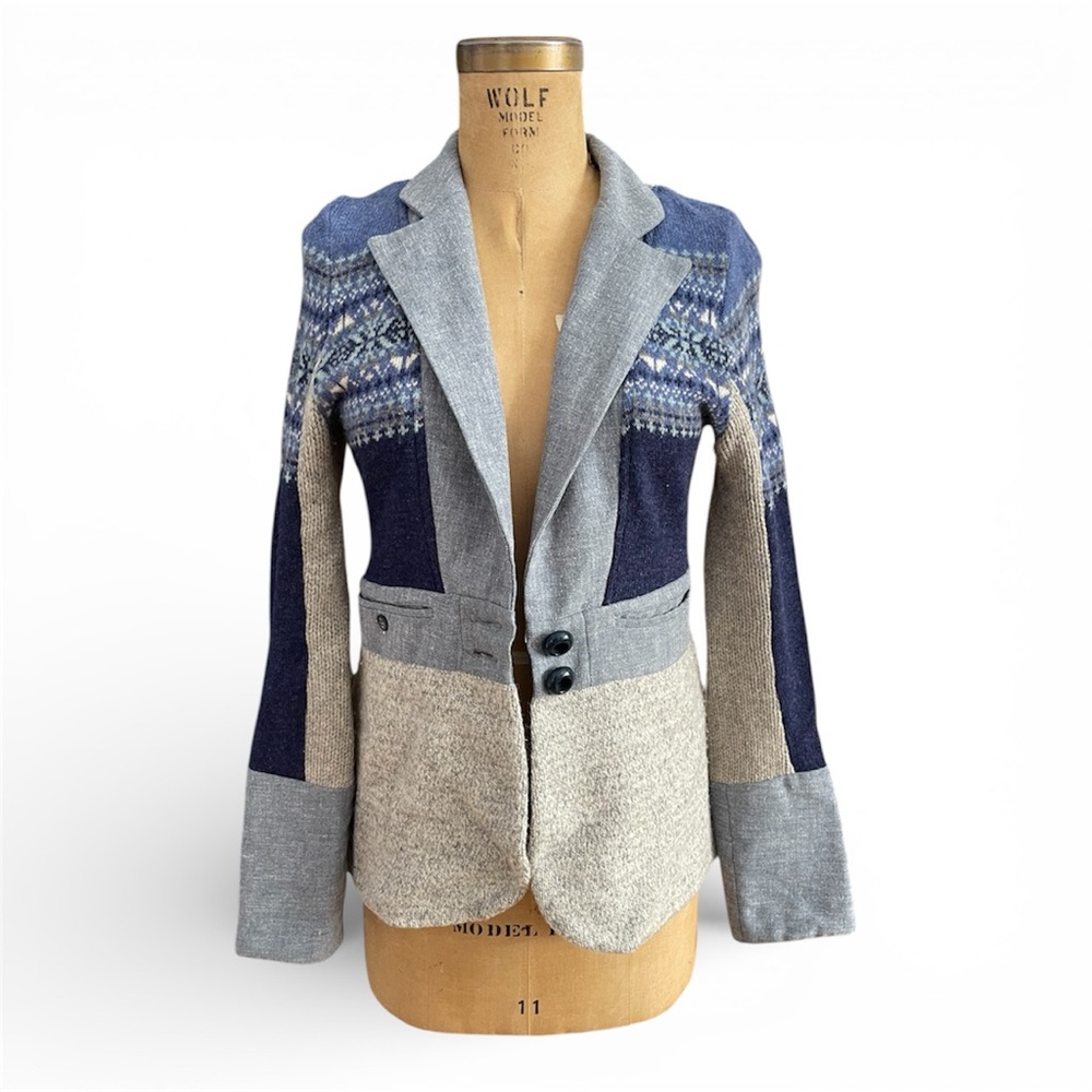 Paper People Clothing | Mixed Media Blazer - Picture 2 of 11